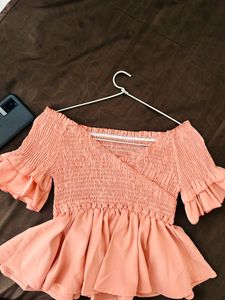New Pink Peplum Top