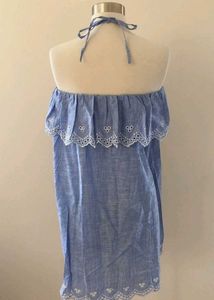 Blue Off-Shoulder Dress