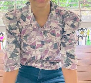 Vintage Geometric Blouse