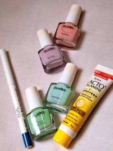 Zudio Nail Polish Bundle + Kajal & Sunscreen