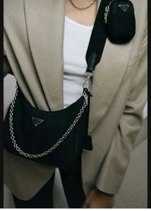 PRADA INSPIRED BLACK POCHETTE WITH  POUCH