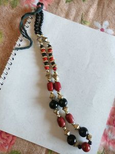 Stunning Black & Red Beaded Necklace