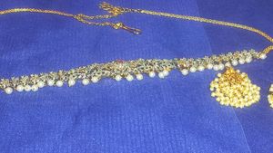 Cz Stone Hip Belt And Guttapusla Peacock Earrings