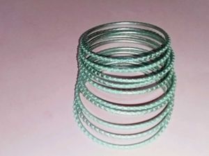Silver &amp; Gold Print Bangle Set