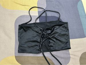 Black Satin Corset Top