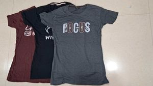 Smiley ☺️ Beautiful Daily Wear T Shirts(Pack Of 3)