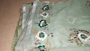 Green Embroidered Saree