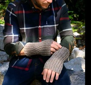Fingerless Knitted Gloves for men