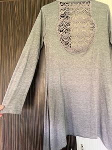 Straight Full Sleeve Grey Shrug