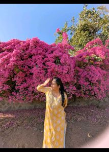 Elegant Yellow Printed Kurta