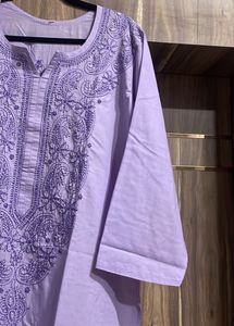 Lavender Embroidered Kurta