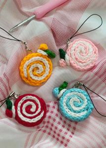 Crochet Swiss Roll Keychains