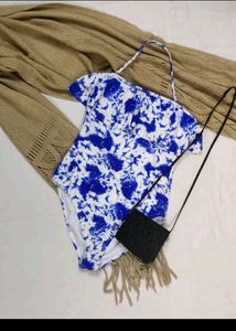 sexy Blue Tie-Dye Swimsuit