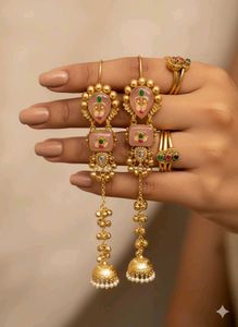 Elegant Gold-Tone Jhumka Earrings