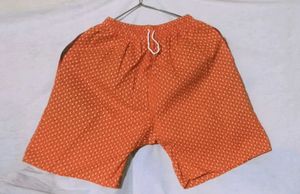 Orange Patterned Shorts