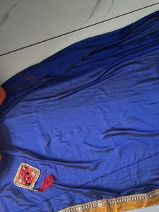 Elegant Blue &amp; Orange Saree
