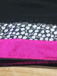 Elegant Black Chiffon Saree