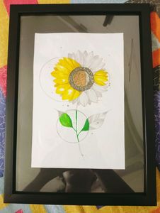 Sunflower Painting With Frame