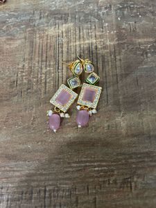 Pink Stone Choker &amp; Earring Set