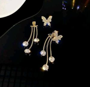 Sparkling Butterfly Dangle Earrings