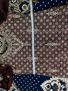 Maroon Embroidered Pakistani Suit