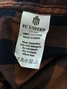 Brown &amp; Navy Plaid Flannel Shirt