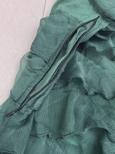 Fresh Green Strappy Frill Dress