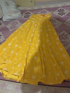 Yellow Floral Long Maxi Dress