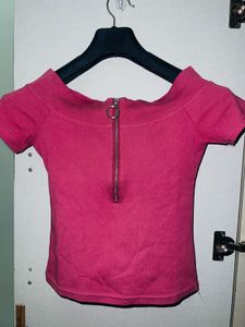 Chic Pink Off-Shoulder Top