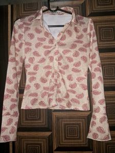 American Paisley Print Fitted Top