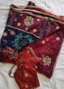 ​Bollywood-Style Festive Saree - Full Stone Work w