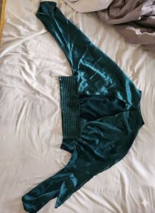 zara blouson backless satin top