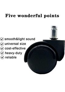 Heavy Duty Pin Type Nylon Office Chair Wheels