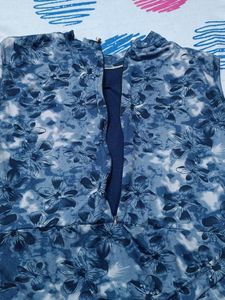 Navy Blue Printed Dress