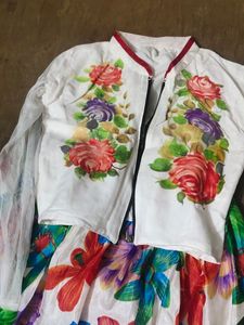 White Crop Top And Lengha