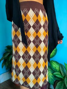 Argyle Printed Winter Skirt