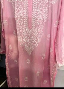 Pink chikankari Kurta