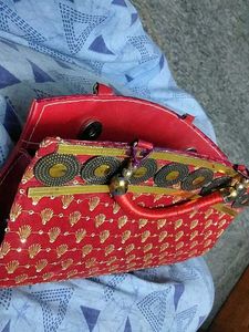 Vintage Red &amp; Gold Handbag