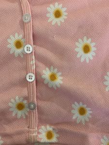 Cute Pink Daisy Crop Top