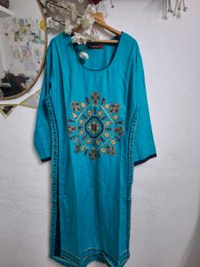 Blue Embroidered Kurta