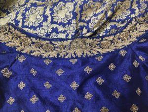 Elegant Blue &amp; Gold Ethnic Skirt