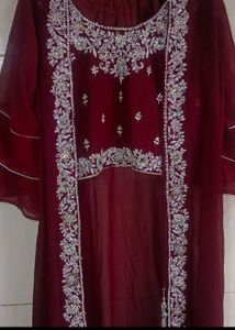Maroon Embellished Blouse
