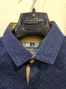 Dark Blue Leaf Prints Shirt From, Paper Crush.
