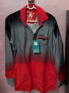 New 2  Blank-white And Red-grey Shirt