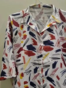 Abstract Print Shirt Dress