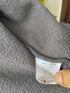 Girls Grey Fleece Zip-Up Hoodie