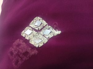 Georgette Saree With Real Mirror