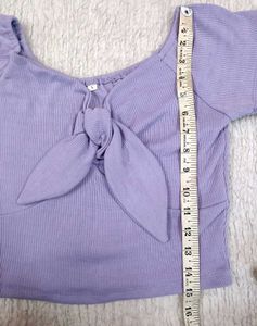 Cute Lavender Pintrest Tie-Front Top