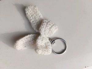 Crocheted Bow Keychain