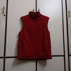 sleeveless red jacket